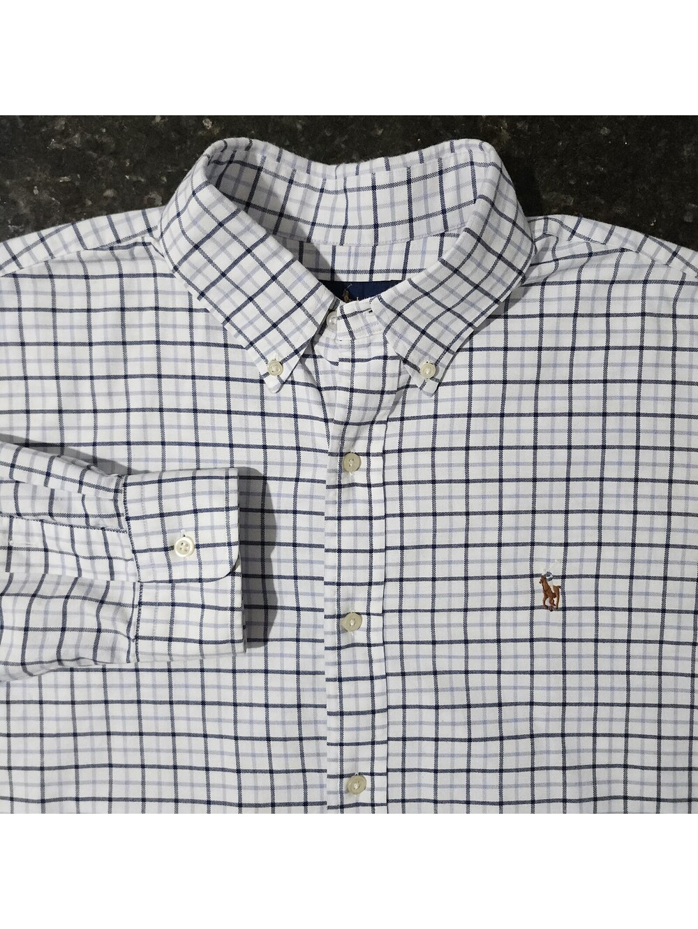 Polo Ralph Lauren Tattersall Button Down Flesh Pony Oxford Grid Plaid Check